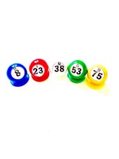 Bingo Waiters- Bingo Balls- Set of 5- Multi Colored Set With Random Numbers