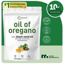 2 in 1 Oil of Oregano  Black Seed Softgels Count with Carvacrol,Immune Support