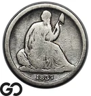 1837 Seated Liberty Dime, Small Date, Better Date