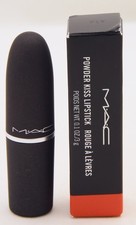 M.A.C. MAC Powder Kiss Lipstick 303 Style Shocked Clean Red Orange NIB 0.1 oz