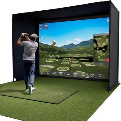Golf Simulator Enclosure Kit - 8x8, 10x8, 12x8 Ft - Complete Frame & HD Screen