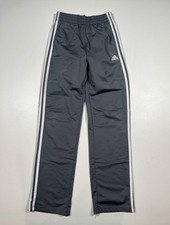 Adidas Track Pants Youth Large 14/16 Gray 3-Stripes Athletic Elastic Waist