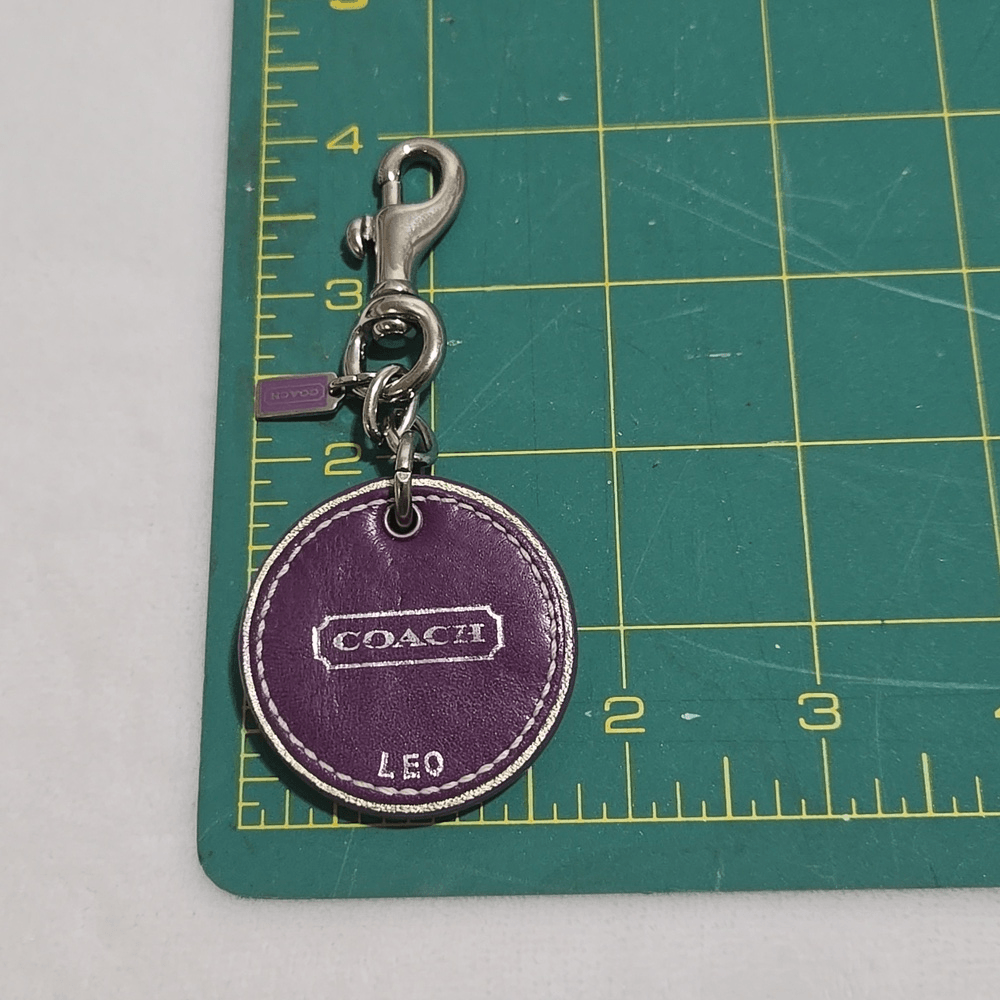 Vintage Coach LEO Zodiac Purple Leather Keychain Clip Charm | eBay