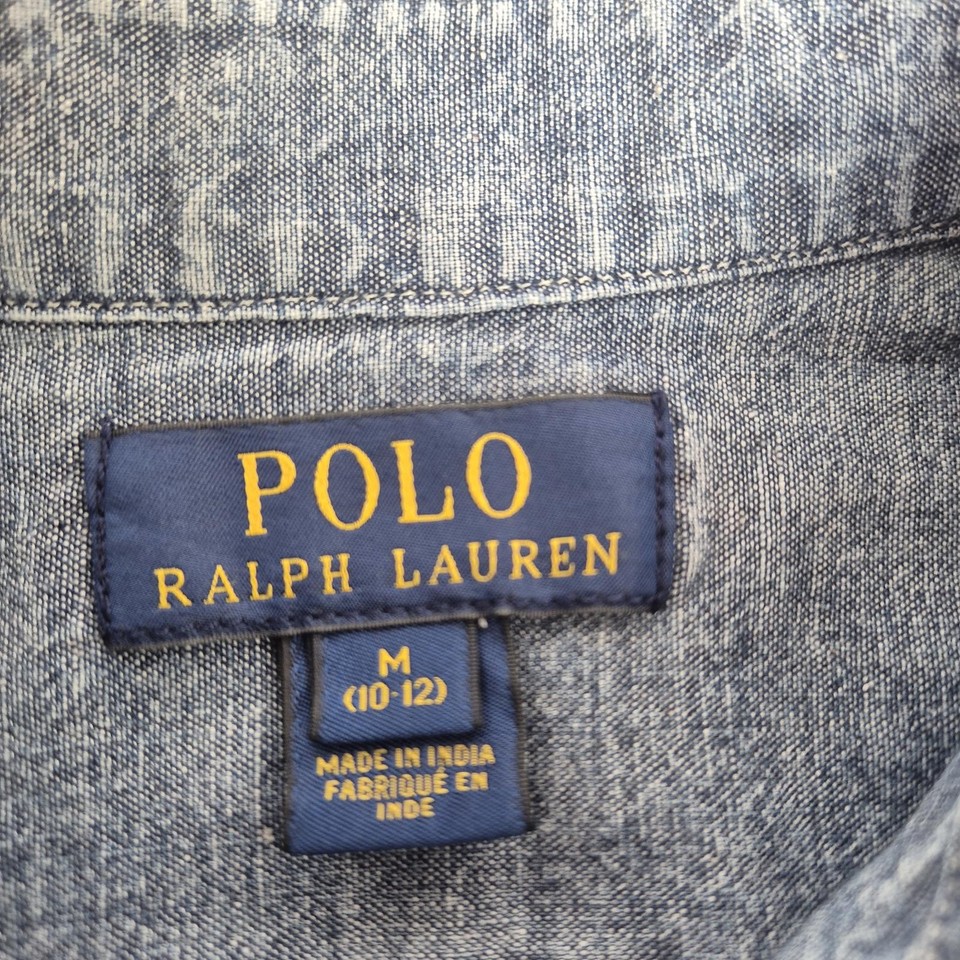Polo Ralph Lauren Denim Short Sleeve Shirt Medium | eBay UK