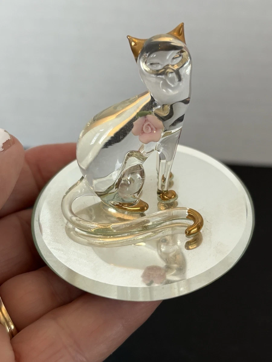 Glass Cat Figurine In Collectible Cat Figurines for sale | eBay