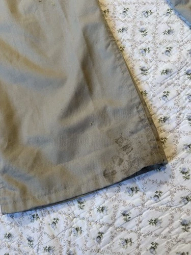 Vintage 80s Distressed Beige Coveralls Jumpsuit 40-42 USA Made Stains image 5