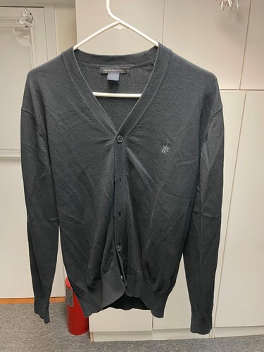 men's black cotton cardigan sweater 