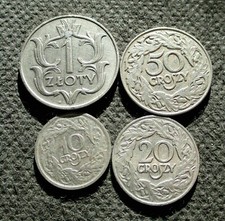 FOUR OLD COINS OF POLAND SECOND REPUBLIC 1923-1929 (II RZECZPOSPOLITA POLSKA)