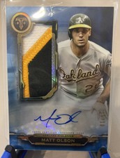 2019 Topps Triple Threads Auto Jumbo Patch #AUJR-MO Matt Olson #/10 A’s Braves
