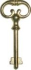 Brass Plated Key for Roll Top Desk Lock - Polished Skeleton Antique vintage old 