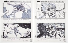 Batman (1989) movie HAND DRAWN Storyboards Joker Original Art Nicholson Burton