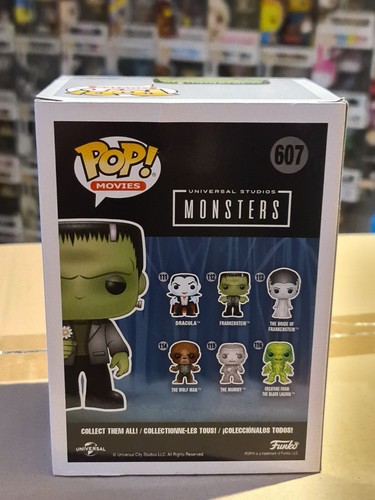 607 Frankenstein (w/ Flower) Glow in the Dark Funko pop vinyl Monsters Exclusive - Picture 3 of 8