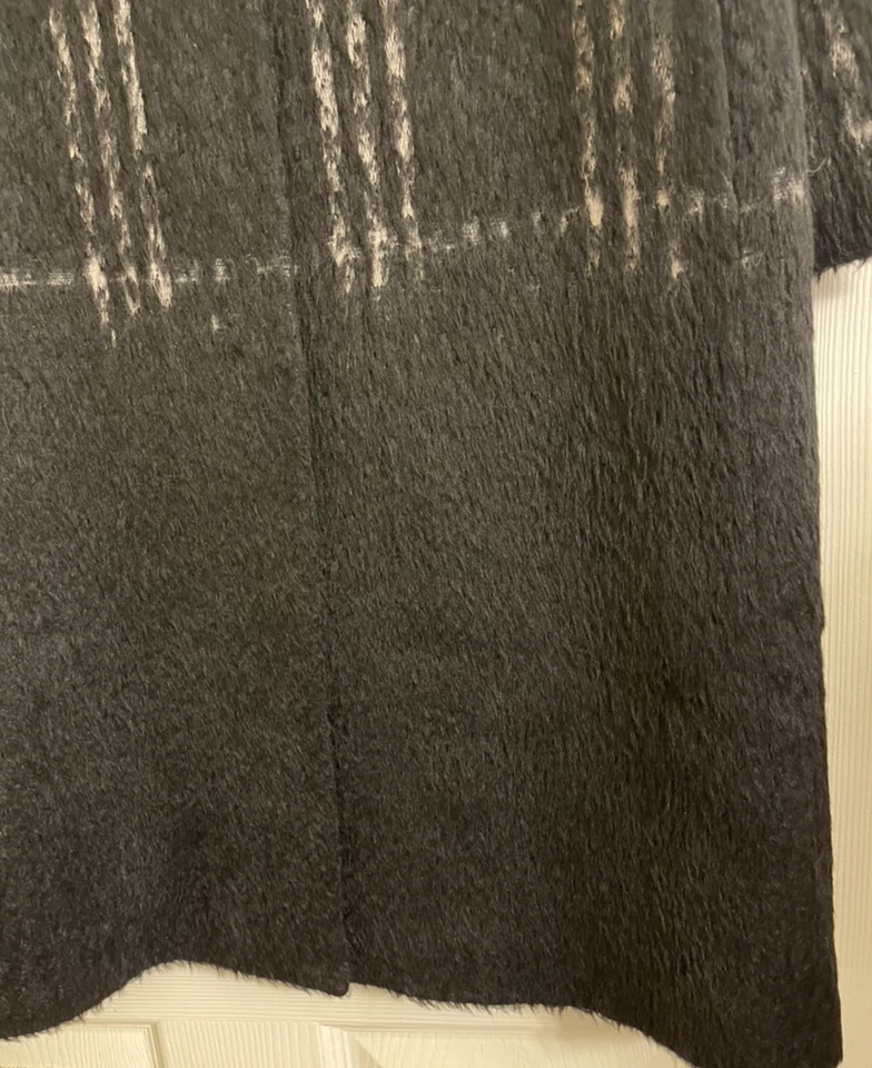 Nuevo con etiquetas $698 Abrigo Eileen Fisher Cuello Redondo Mezcla Alpaca Sombra Cuadros Grande Foto 4 de 4