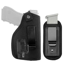 Tactical Pistol Fits Laser Light IWB OWB Gun Holster with Single Magazine Pouch