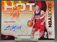 2021-22 PANINI HOOPS HOT SIGNATURE ROOKIES COREY KISPERT WIZARDS SERIAL #ED 6/25