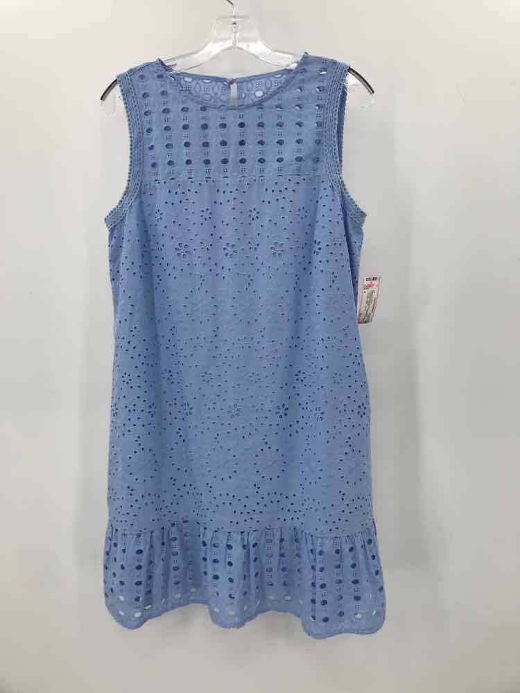 Pre-Owned Loft Blue Size 8 Shift Knee Length Sleeveless Pre-Owned Loft Blue Size 8 Shift Knee Length Sleeveless