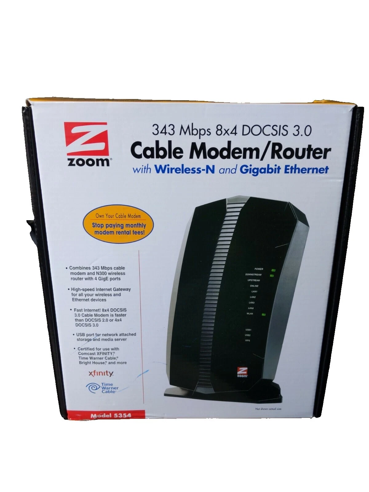 Zoom Cable Computer Modem-Router Combos 4 LAN Ports