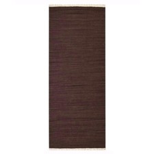 Eco-Friendly Hand Woven Flat Weave Kilim Wool Area Rug Solid Dark Brown BBD00111