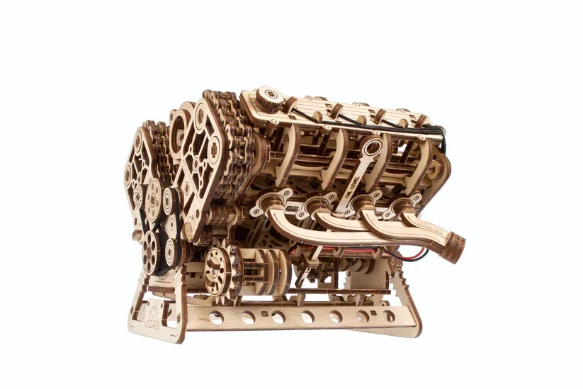 UGEARS V8 Engine Model Kit 3D Wooden Puzzle for Adults DIY Kits for Gift - Image 3 of 4