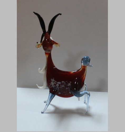Art Blown Glass Murano Figurine Glass Funny Goat Figurine #3 - Picture 2 of 3
