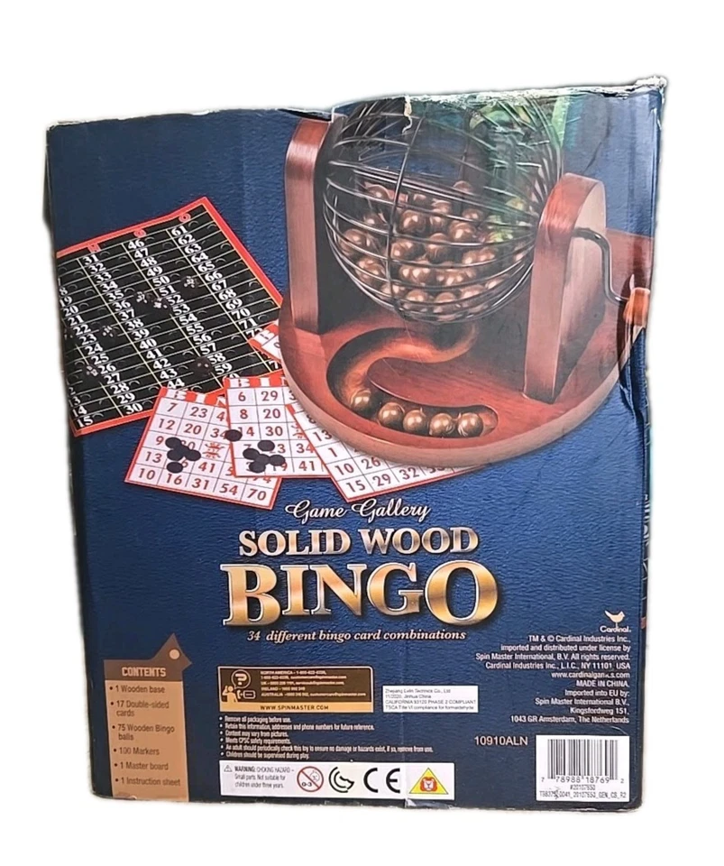 Galería de juegos bingo de madera maciza 34 diferentes combinaciones de cartas bolas de madera marcadores Foto 3 de 4