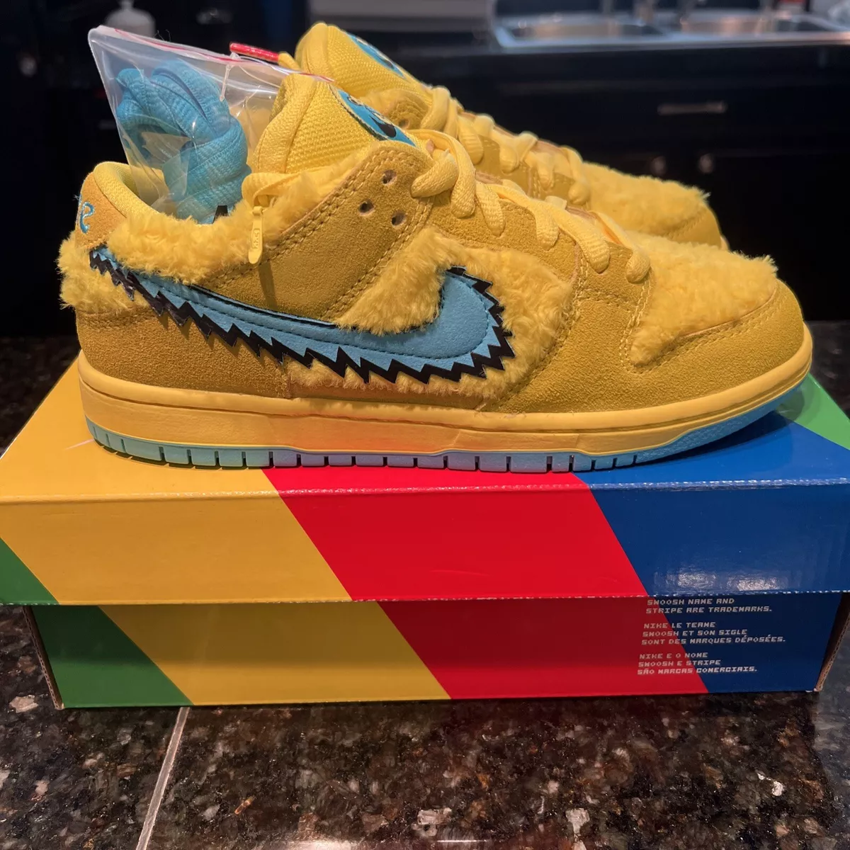 Nike SB Dunk Low Grateful Dead Bears Yellow - Men's Size 5 - CJ5378 700  194499036142