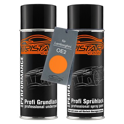Autolack Spraydosen Set für Lamborghini OE2 Arancio Borealis Perl Grund Basis