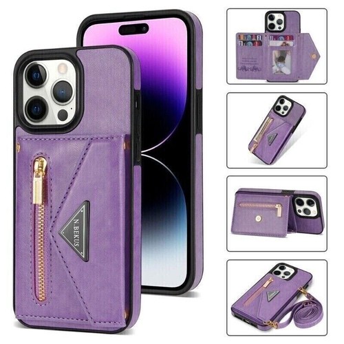 Leather Card Holder Phone Case For iPhone 16 15 14 13 12 11 Pro Max XR XS 7 8 SE - 第 44/76 張圖片