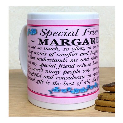 Personalisierte SPECIAL FRIEND Gedicht & IHR NAME Keramik Tee Kaffeetasse Tasse Geschenk
