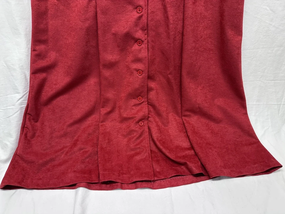 Vestido de Colección Años 60 Greentree by Walden Clásico Rojo Borgoña con Bolsillo Talla 22 1/2 Foto 4 de 4