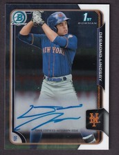 Desmond Lindsay 2015 Bowman Chrome Rookie On Card Autograph NY Mets