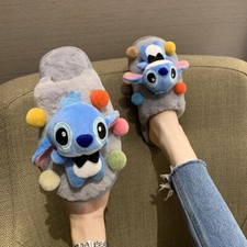 Winter stitches Cotton Slippers Women Men Warm Plush Fluffy Show Slipper