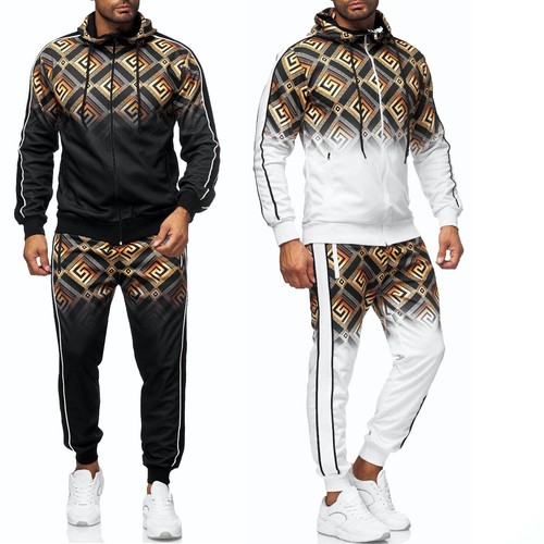 Generisch Jogginganzug Herren 2-teilig - Blumenprint Sportanzug | Baggy Streetwear Für Sommer