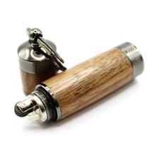 Handmade Key Chain Lighter / Made from Walnut Wood / Gun Metal