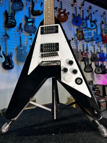 Epiphone Kirk Hammett 1979 Flying V Electric Guitar - Ebony GET PLEK'D! 902