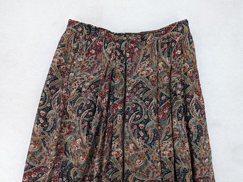 Vintage 1990er Jahre Lucia Midi Flare BLUMENROCK Größe 12 W 33" Länge 100 % Rayon - Bild 2 von 12
