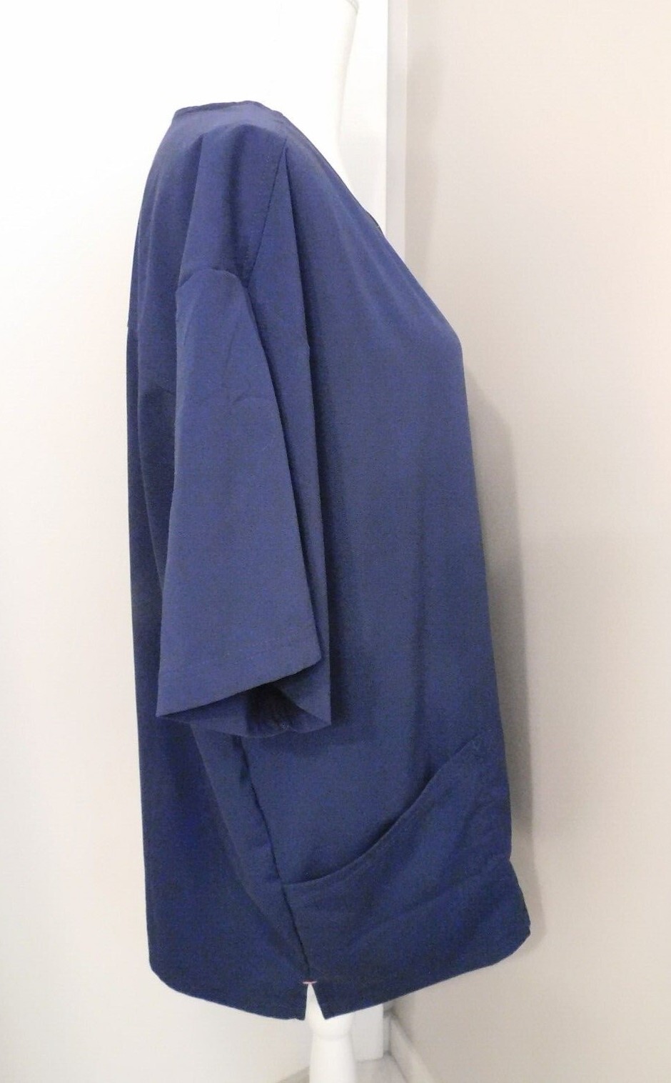 Women's Size XL Motion by Barco Navy Blue with Orange Bungee ID Loop Scrub Top image 6