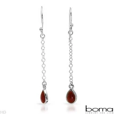 BOMA New Earrings With Genuine Carnelian Crafted in 925 Sterling silver