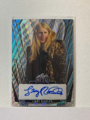 2024 Leaf Metal Women Of Sport Auto Platinum Blue Wave Libby Riddles 3/4