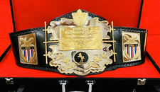 AWA World Heavyweight Championship Leather 2MM Brass Belt Plates Adult Size