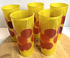 Set of 5 Tupperware Tumblers Yellow Red Polka Dot 107M