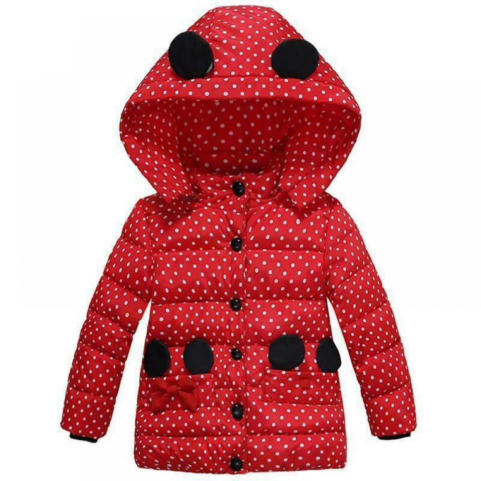 Niños pequeños Bebés Niñas Minnie Mouse Chaquetas con Capucha Abrigo Ropa Invierno Cálido Prendas de abrigo Foto 3 de 4