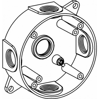 Orbit RB50-5-W 4 Inch Round Weatherproof Box Five 0.5 Inch Hubs White
