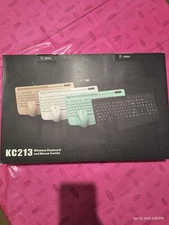 Universal Silent Click Wireless Keyboard And Mouse Combo Model KC213 - White 
