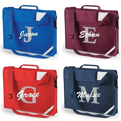 QUADRA Personalisierte Buchtasche Junior mit Riemen Initialen Jungen Mädchen Musik Zurück zur Schule