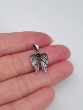 Angel Wings Pendant Sterling Silver 925 Angel Wing Charm 14mm 0.55" /22mm 0.87" 