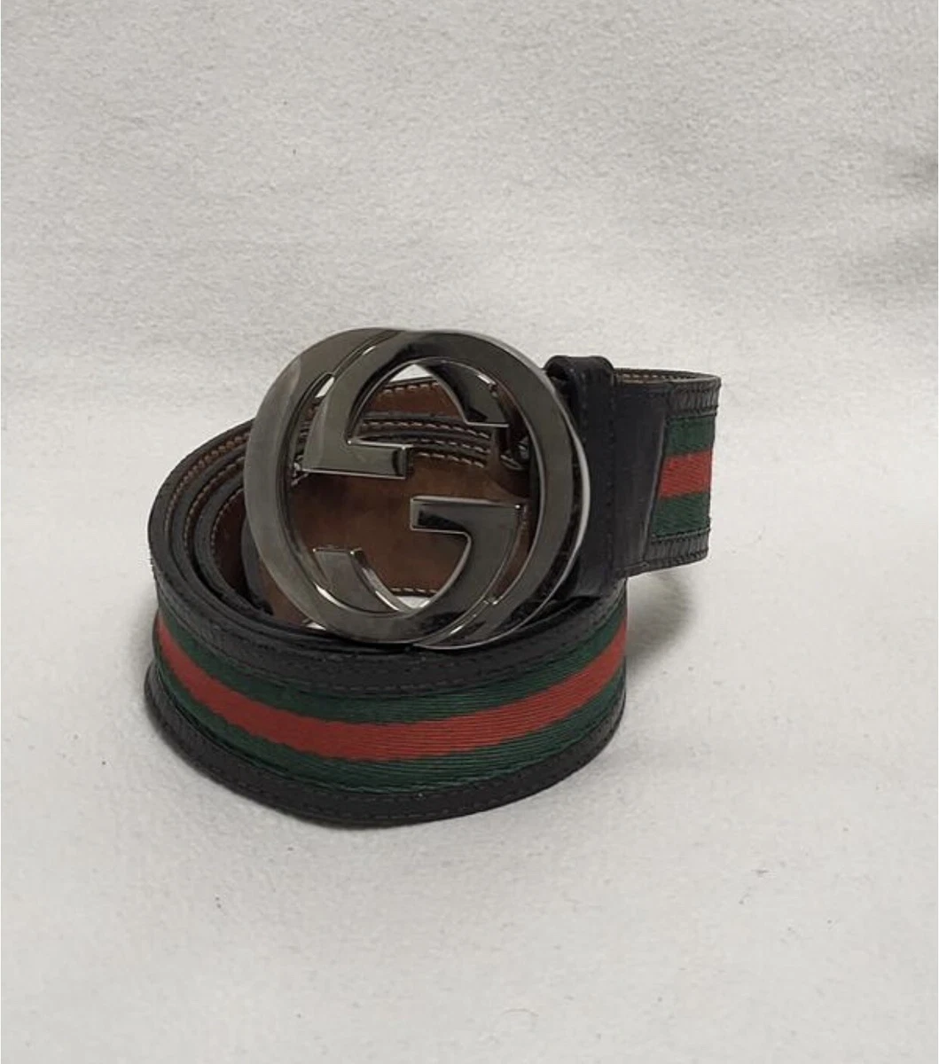 Leather belt top with interlocking g