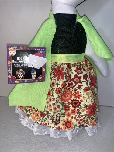 Day of The Dead Doll Figures Table Decor Decor Halloween Sugar Skulls 14” Plush - Picture 3 of 8