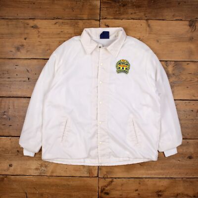 Vintage Unite Coach Jacke XL 90er Gewerkschaftslogo weiß