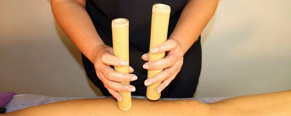 Kit BAMBOO MASSAGE Bambuterapia set massaggio corporale e viso 6 canne di bambu - Immagine 3 di 4